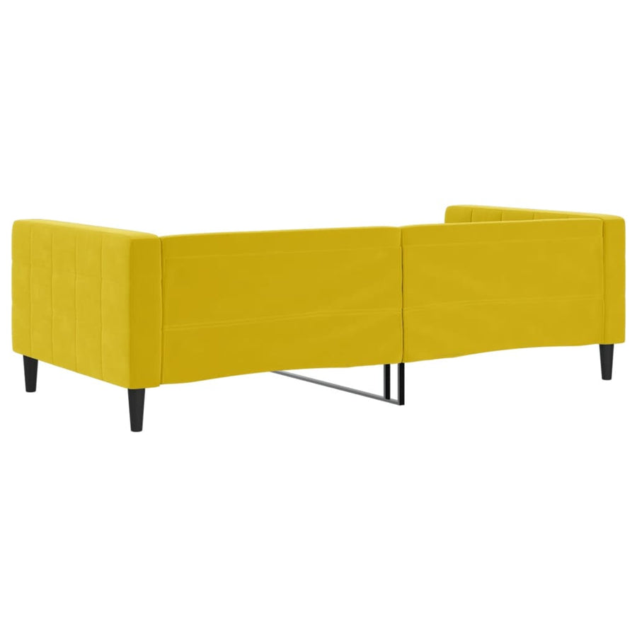 Slaapbank Fluweel 100 x 200 cm Geel zonder matras
