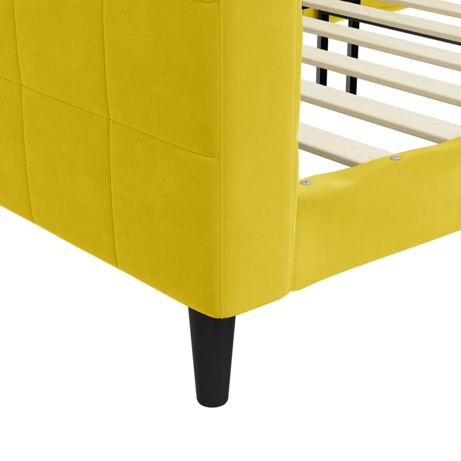 Slaapbank Fluweel 100 x 200 cm Geel zonder matras