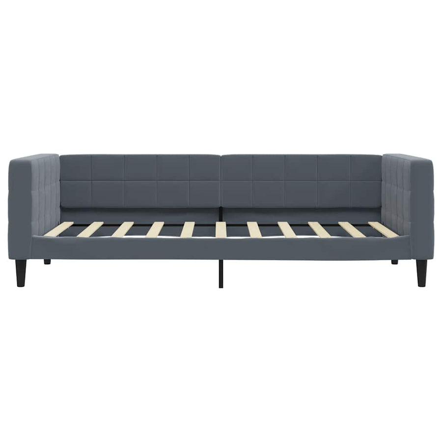 Slaapbank Fluweel 90 x 190 cm Donkergrijs