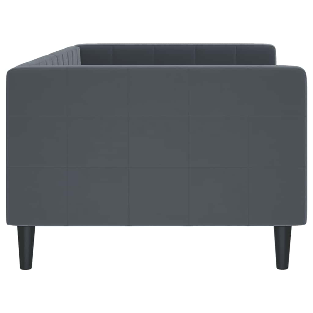 Slaapbank Fluweel 90 x 190 cm Donkergrijs