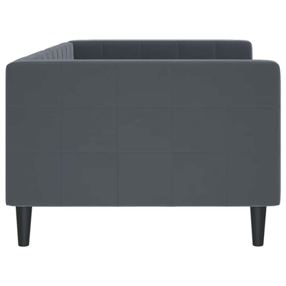 Slaapbank Fluweel 90 x 190 cm Donkergrijs