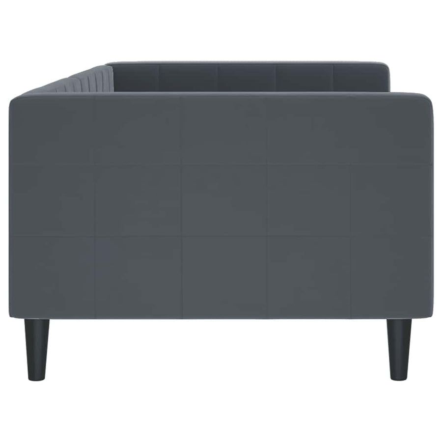 Slaapbank Fluweel 90 x 190 cm Donkergrijs