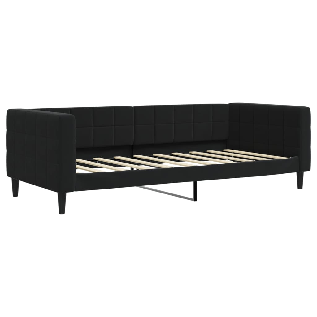 Slaapbank Fluweel 90 x 190 cm Zwart zonder matras