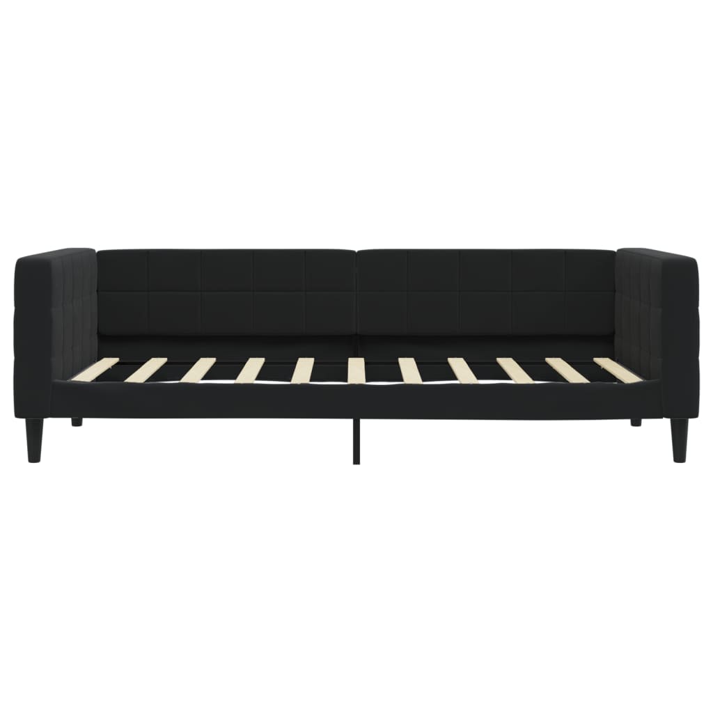 Slaapbank Fluweel 90 x 190 cm Zwart zonder matras