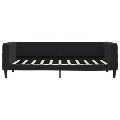 Slaapbank Fluweel 90 x 190 cm Zwart zonder matras