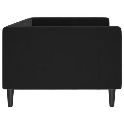 Slaapbank Fluweel 90 x 190 cm Zwart zonder matras