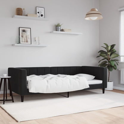 Slaapbank Fluweel 90 x 190 cm Zwart zonder matras