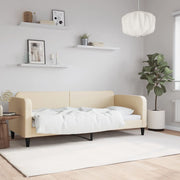 Slaapbank 80x200 cm stof crèmekleurig