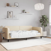 Slaapbank 90x200 cm stof crèmekleurig