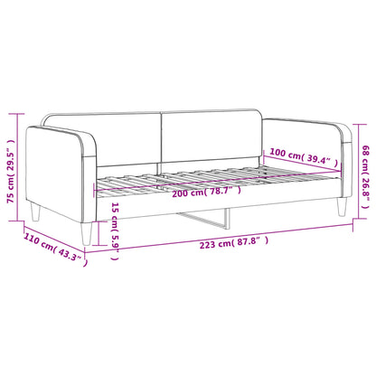 Slaapbank Stof 100 x 200 cm Lichtgrijs zonder matras