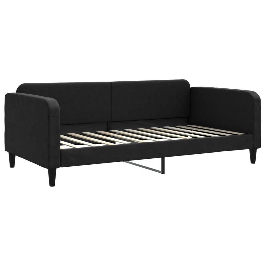 Slaapbank Stof 100 x 200 cm Zwart zonder matras