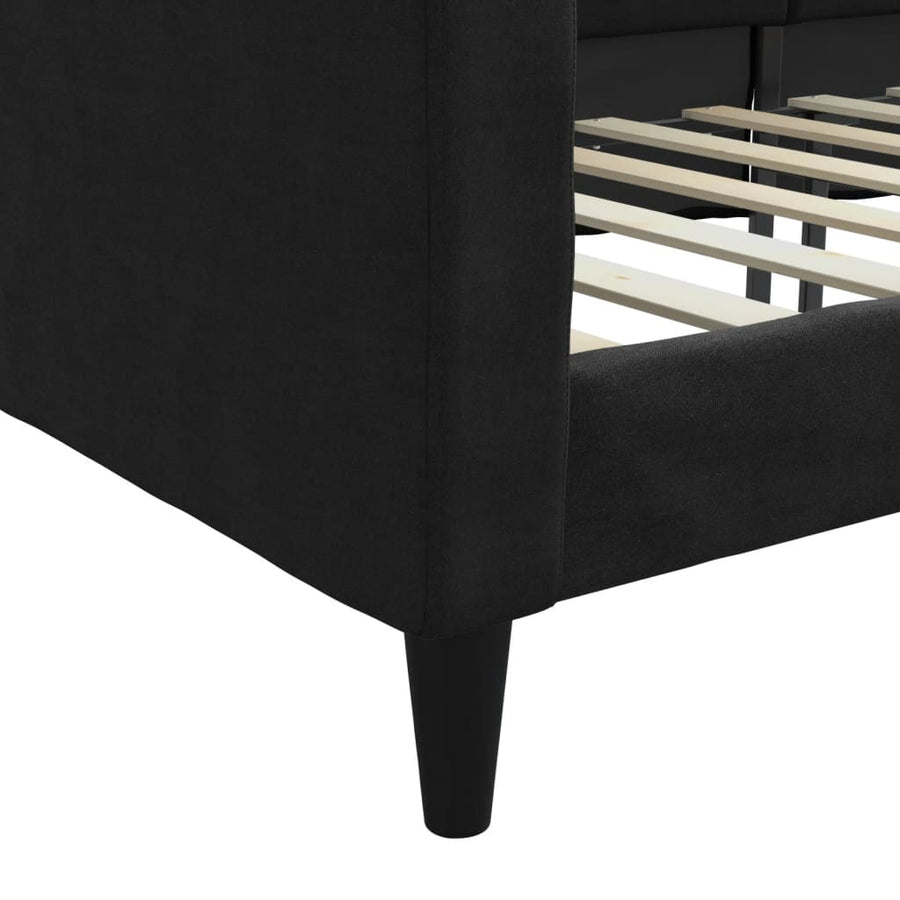Slaapbank Stof 100 x 200 cm Zwart zonder matras