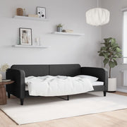 Slaapbank 100x200 cm stof zwart