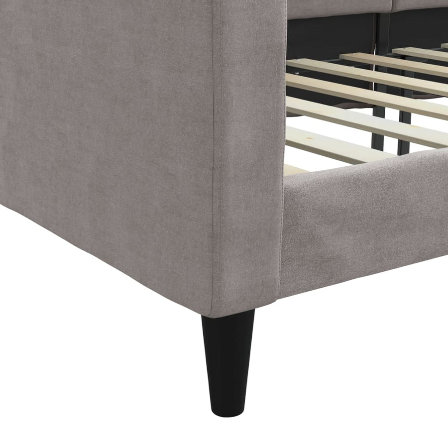 Slaapbank 100x200 cm stof taupe 100 x 200 cm Taupe