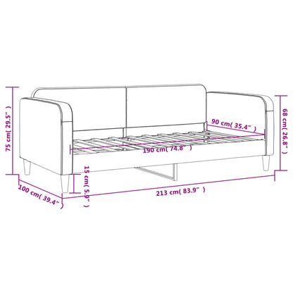 Slaapbank Stof 90 x 190 cm Lichtgrijs zonder matras