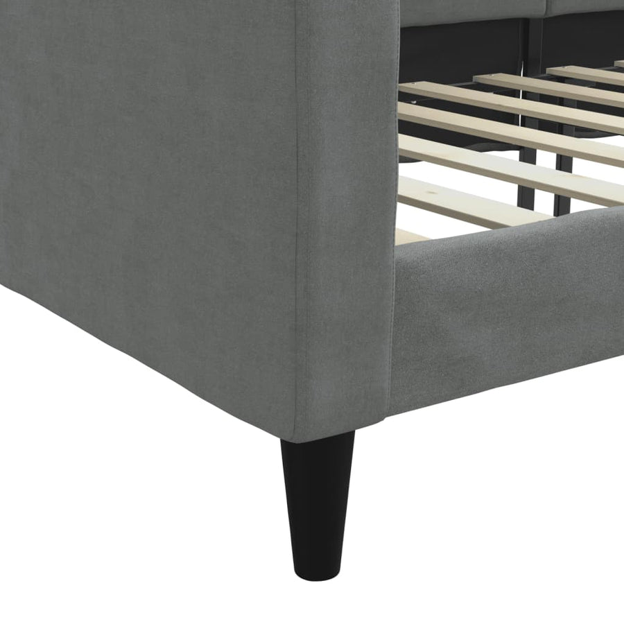 Slaapbank Stof 90 x 190 cm Donkergrijs zonder matras