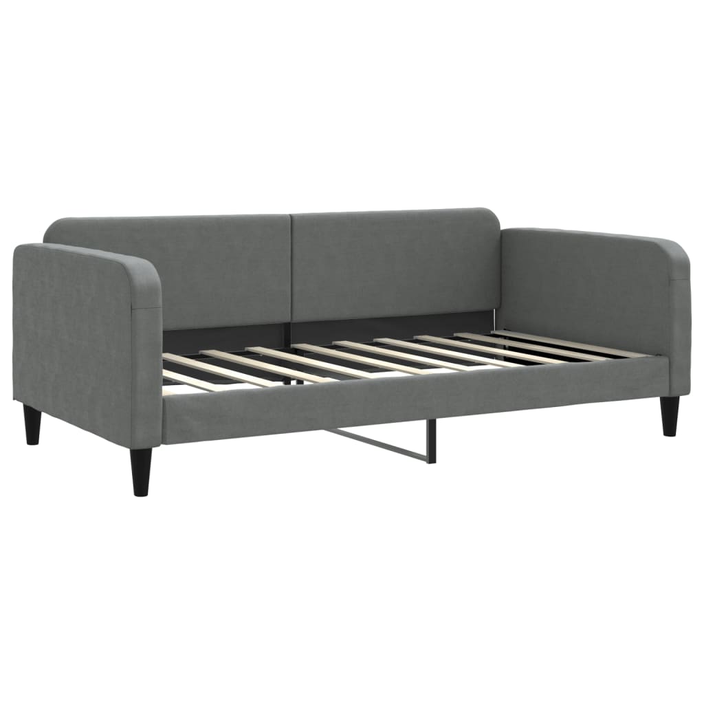 Slaapbank 100x190 cm stof donkergrijs