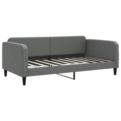 Slaapbank 100x190 cm stof donkergrijs