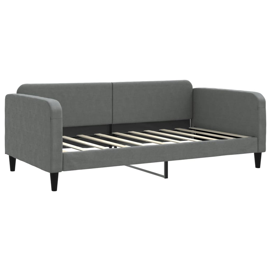 Slaapbank 100x190 cm stof donkergrijs