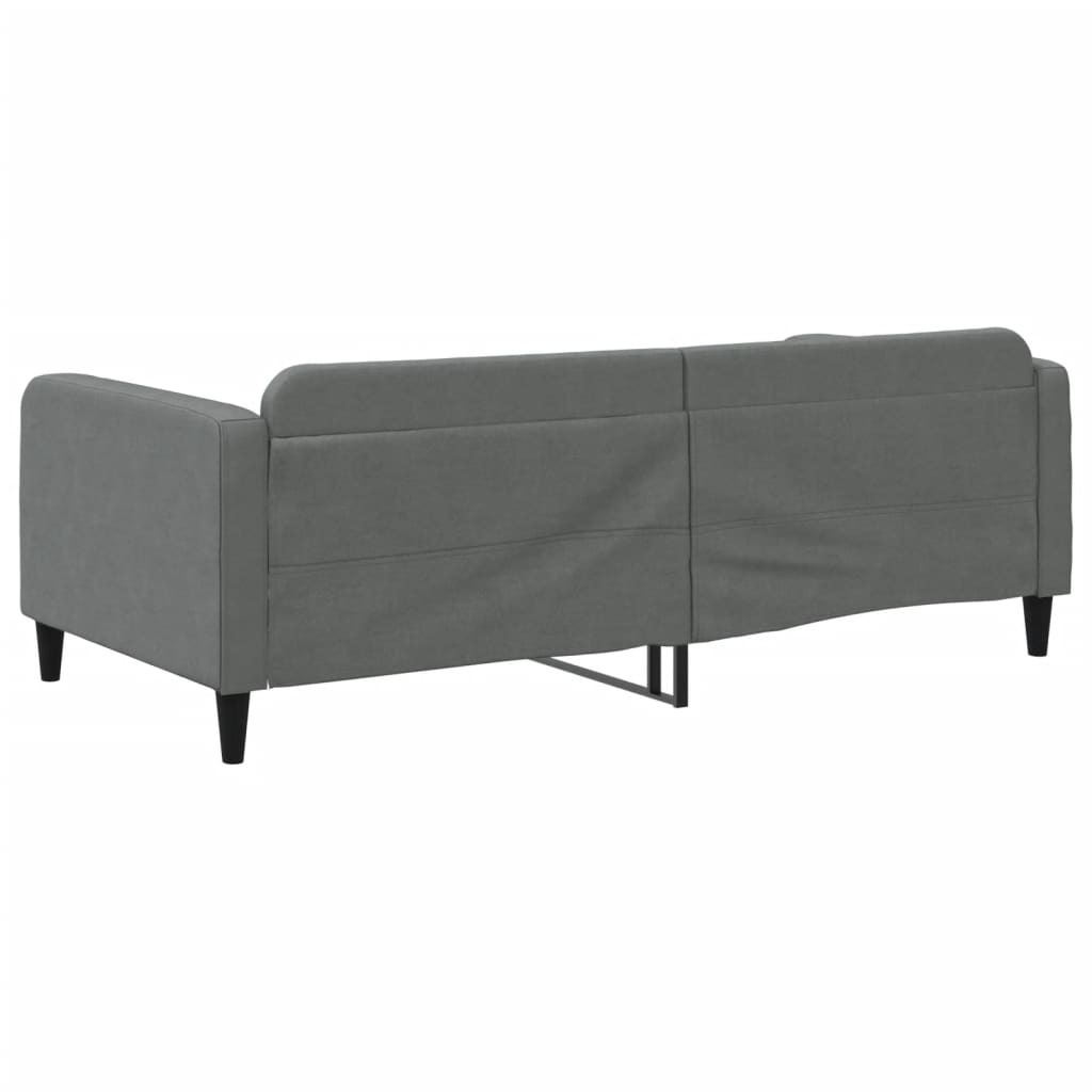 Slaapbank 100x190 cm stof donkergrijs