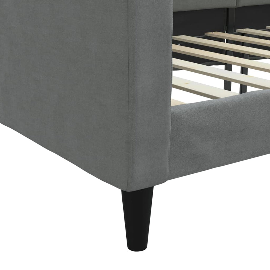 Slaapbank 100x190 cm stof donkergrijs