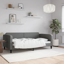 Slaapbank 100x190 cm stof donkergrijs