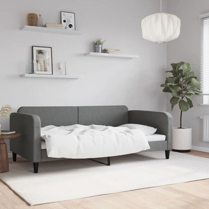 Slaapbank 100x190 cm stof donkergrijs