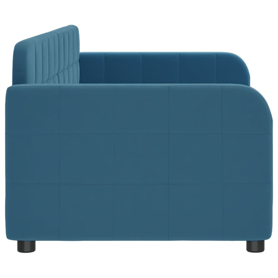 Slaapbank 80x200 cm fluweel blauw 80 x 200 cm Blauw zonder matras