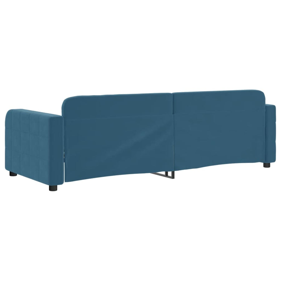 Slaapbank 80x200 cm fluweel blauw 80 x 200 cm Blauw zonder matras