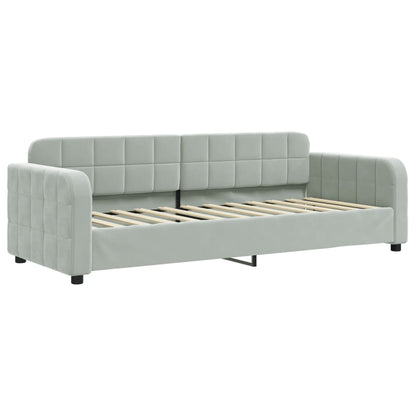 Slaapbank 80x200 cm fluweel lichtgrijs 80 x 200 cm Lichtgrijs zonder matras