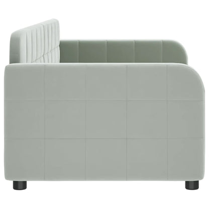 Slaapbank 80x200 cm fluweel lichtgrijs 80 x 200 cm Lichtgrijs zonder matras
