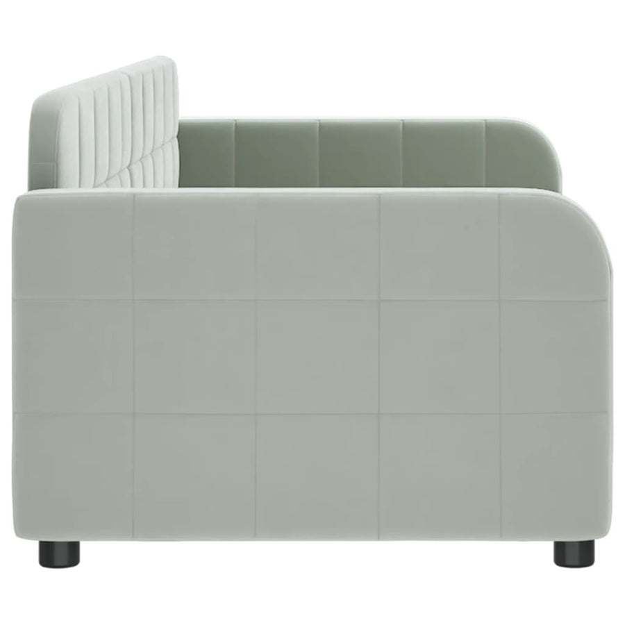 Slaapbank 80x200 cm fluweel lichtgrijs 80 x 200 cm Lichtgrijs zonder matras