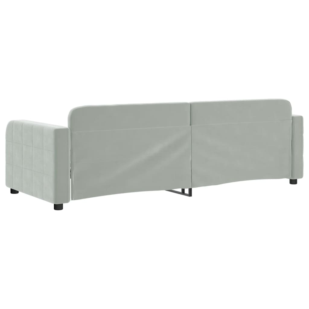 Slaapbank 80x200 cm fluweel lichtgrijs 80 x 200 cm Lichtgrijs zonder matras