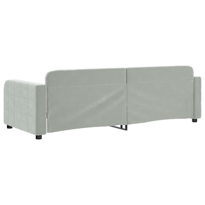 Slaapbank 80x200 cm fluweel lichtgrijs 80 x 200 cm Lichtgrijs zonder matras