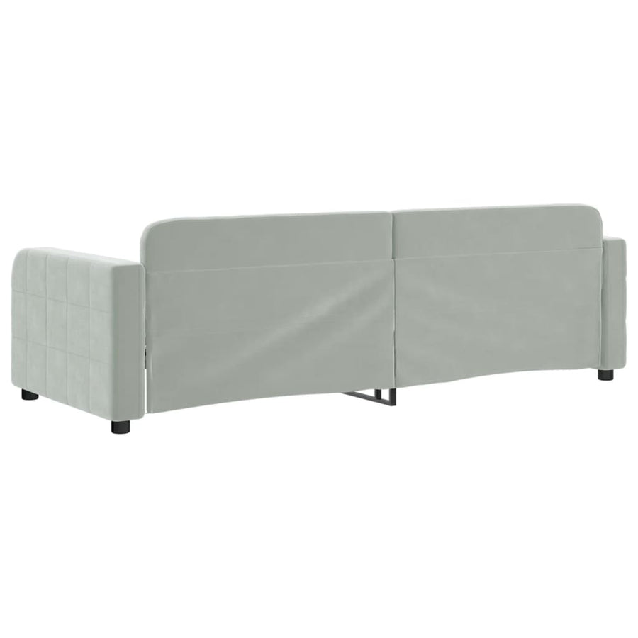 Slaapbank 80x200 cm fluweel lichtgrijs 80 x 200 cm Lichtgrijs zonder matras