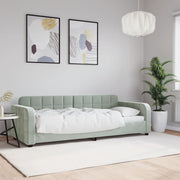 Slaapbank 80x200 cm fluweel lichtgrijs
