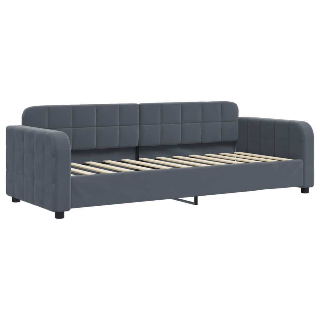 Slaapbank 80x200 cm fluweel donkergrijs