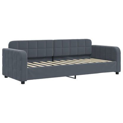 Slaapbank 80x200 cm fluweel donkergrijs