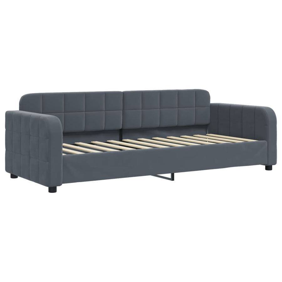 Slaapbank 80x200 cm fluweel donkergrijs