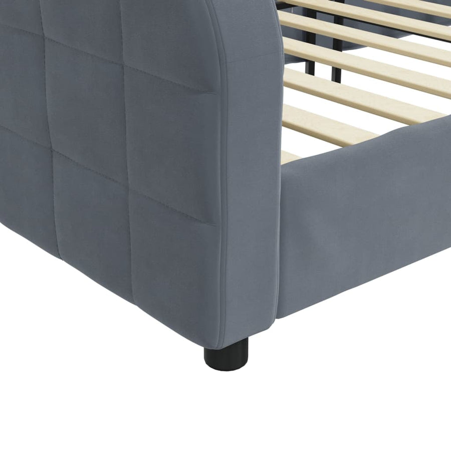 Slaapbank 80x200 cm fluweel donkergrijs