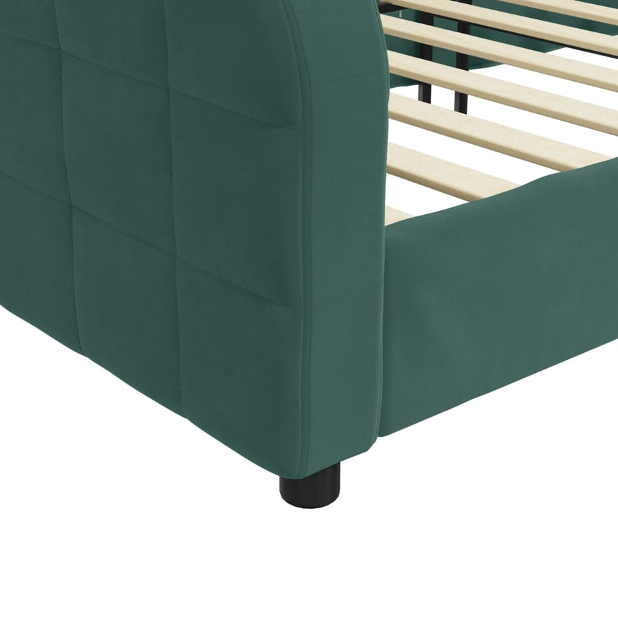 Slaapbank 80x200 cm fluweel donkergroen 80 x 200 cm Donkergroen zonder matras