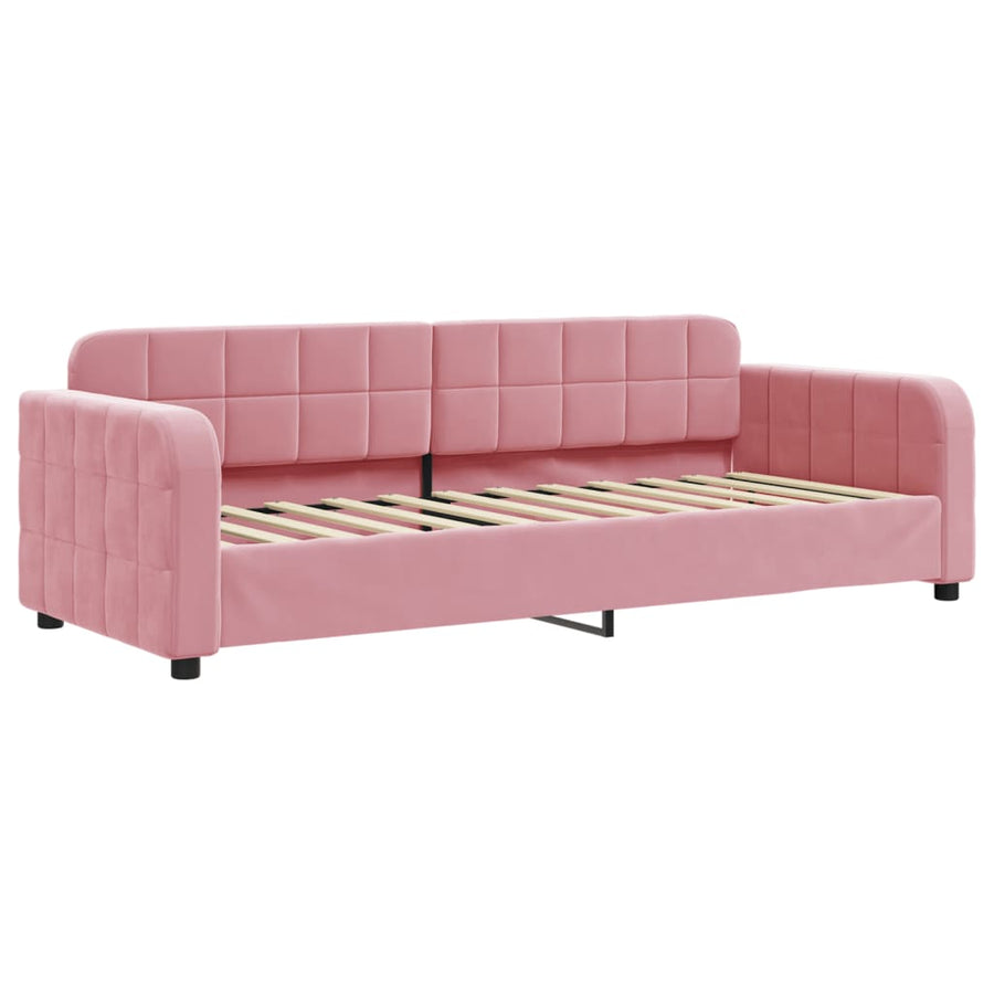 Slaapbank 80x200 cm fluweel roze 80 x 200 cm Roze