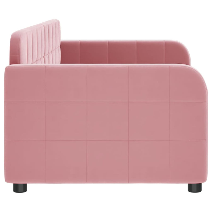 Slaapbank 80x200 cm fluweel roze 80 x 200 cm Roze