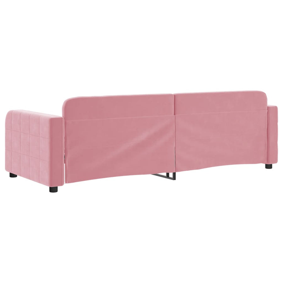 Slaapbank 80x200 cm fluweel roze 80 x 200 cm Roze