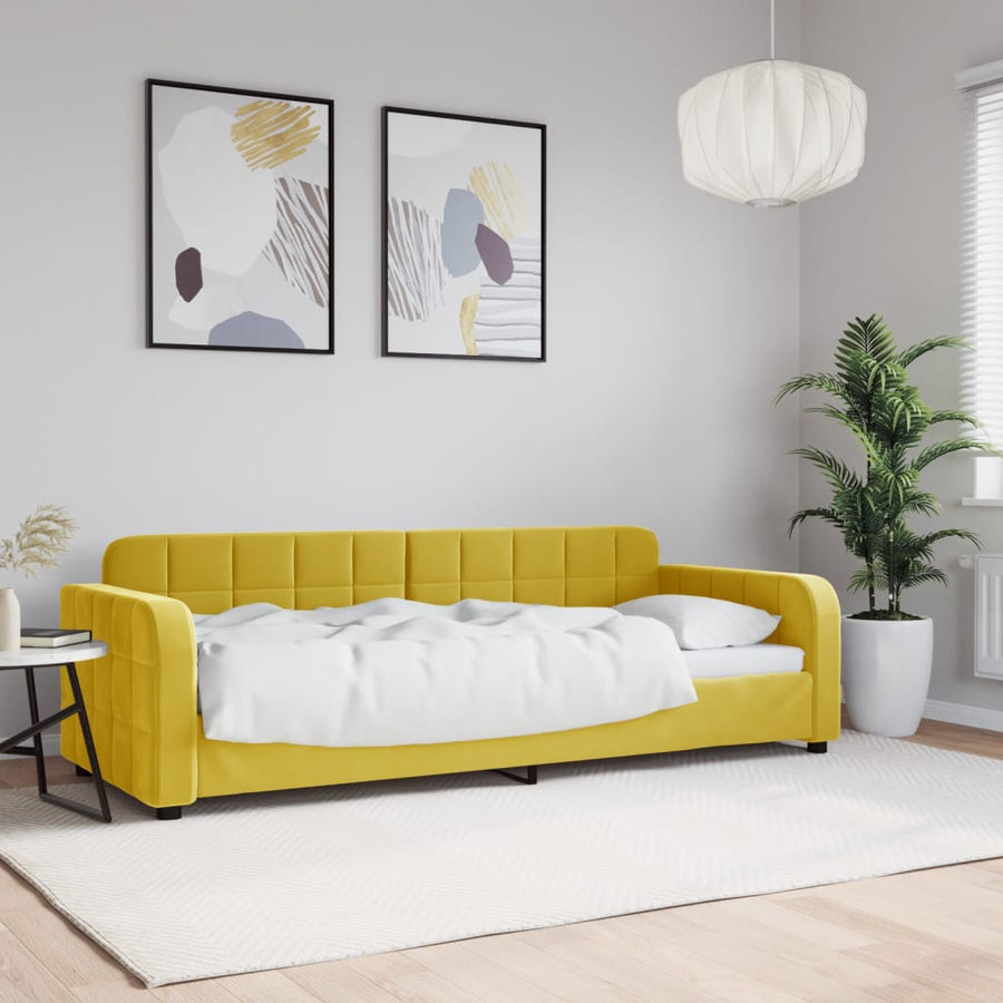 Slaapbank Fluweel 80 x 200 cm Geel zonder matras