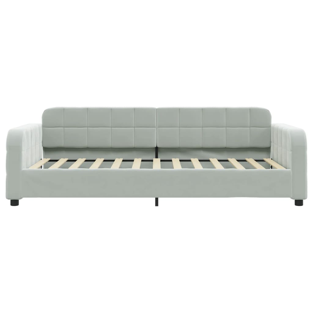 Slaapbank 90x200 cm fluweel lichtgrijs 90 x 200 cm Lichtgrijs zonder matras