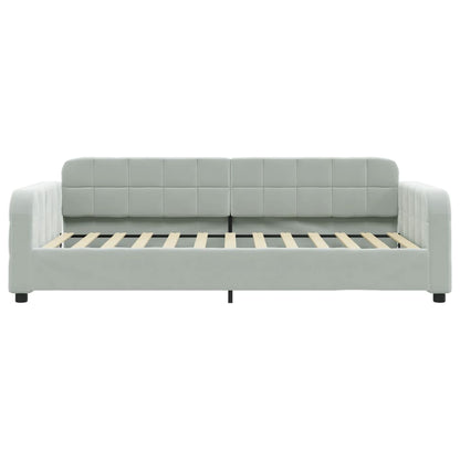 Slaapbank 90x200 cm fluweel lichtgrijs 90 x 200 cm Lichtgrijs zonder matras