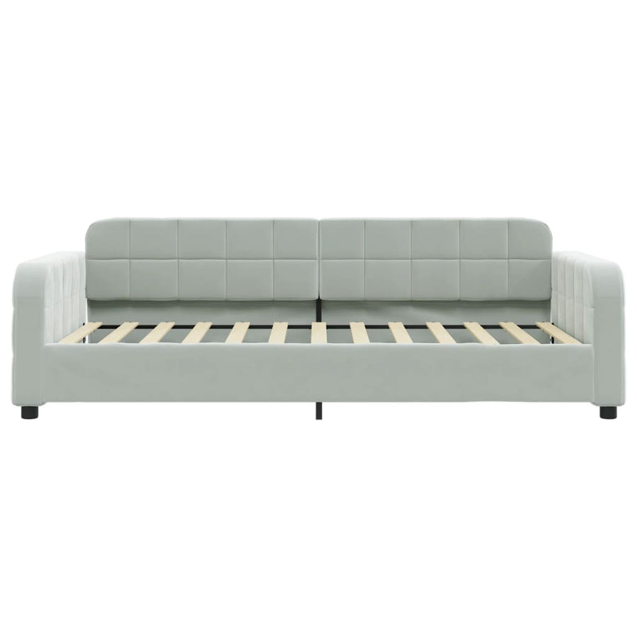 Slaapbank 90x200 cm fluweel lichtgrijs 90 x 200 cm Lichtgrijs zonder matras