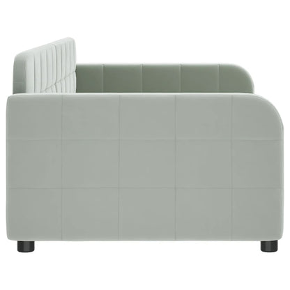 Slaapbank 90x200 cm fluweel lichtgrijs 90 x 200 cm Lichtgrijs zonder matras