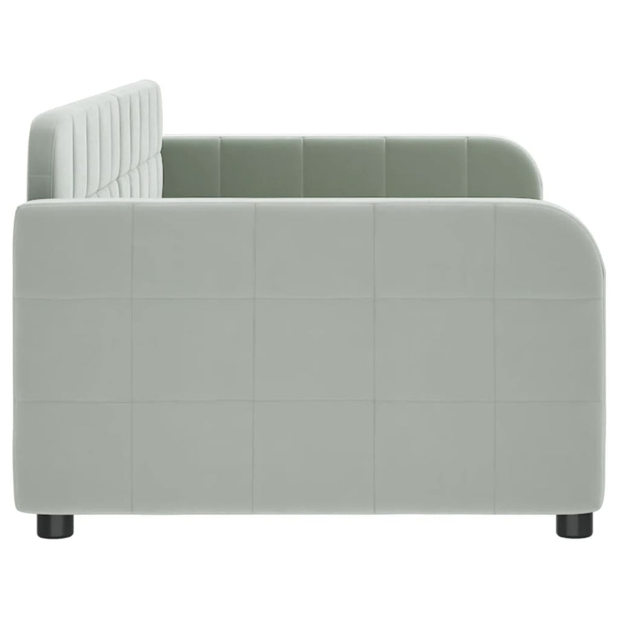 Slaapbank 90x200 cm fluweel lichtgrijs 90 x 200 cm Lichtgrijs zonder matras
